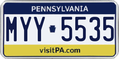 PA license plate MYY5535