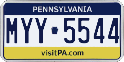PA license plate MYY5544