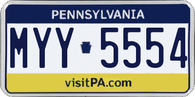 PA license plate MYY5554