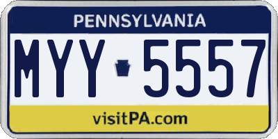 PA license plate MYY5557