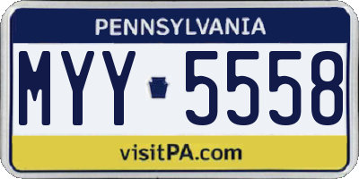 PA license plate MYY5558