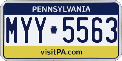 PA license plate MYY5563