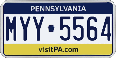 PA license plate MYY5564