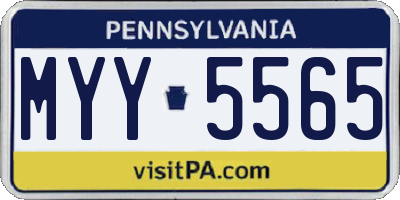 PA license plate MYY5565
