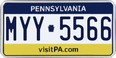 PA license plate MYY5566