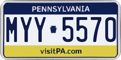 PA license plate MYY5570