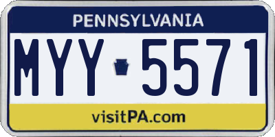 PA license plate MYY5571