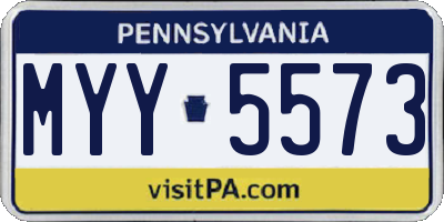 PA license plate MYY5573