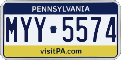 PA license plate MYY5574