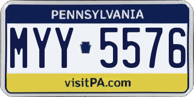 PA license plate MYY5576
