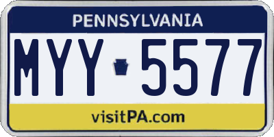 PA license plate MYY5577