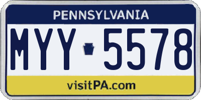 PA license plate MYY5578