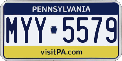 PA license plate MYY5579