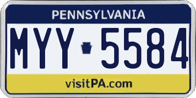 PA license plate MYY5584