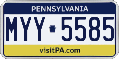 PA license plate MYY5585