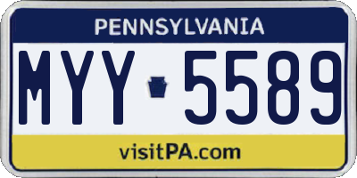 PA license plate MYY5589