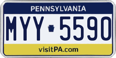 PA license plate MYY5590