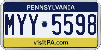 PA license plate MYY5598
