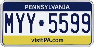PA license plate MYY5599