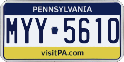 PA license plate MYY5610