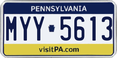 PA license plate MYY5613