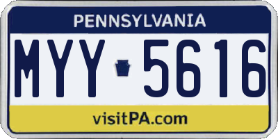 PA license plate MYY5616