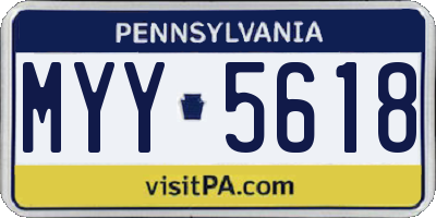 PA license plate MYY5618