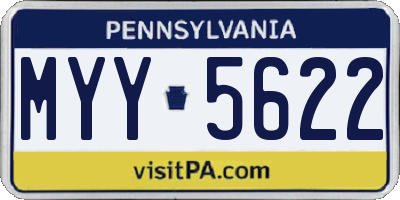 PA license plate MYY5622