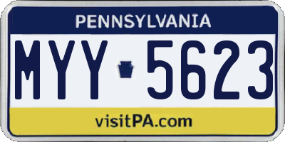 PA license plate MYY5623