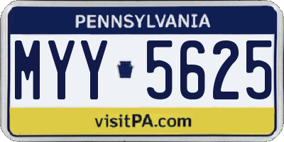 PA license plate MYY5625