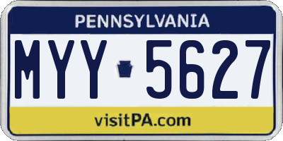 PA license plate MYY5627