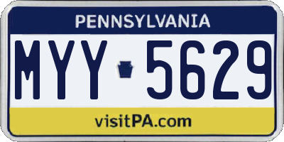 PA license plate MYY5629