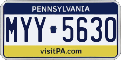 PA license plate MYY5630