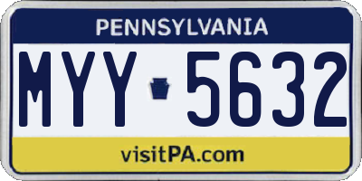 PA license plate MYY5632