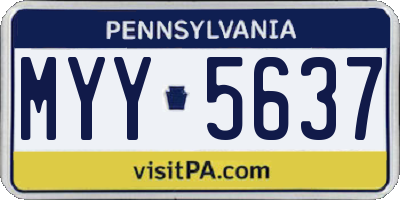 PA license plate MYY5637