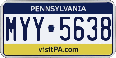 PA license plate MYY5638
