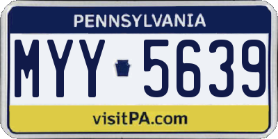 PA license plate MYY5639