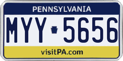 PA license plate MYY5656