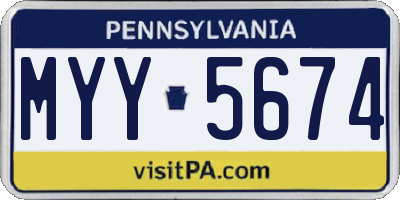 PA license plate MYY5674