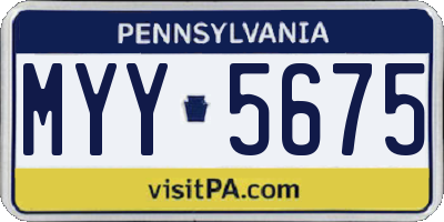 PA license plate MYY5675