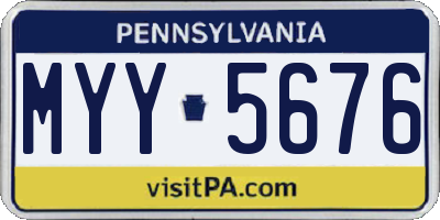 PA license plate MYY5676