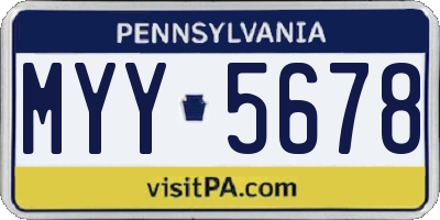 PA license plate MYY5678