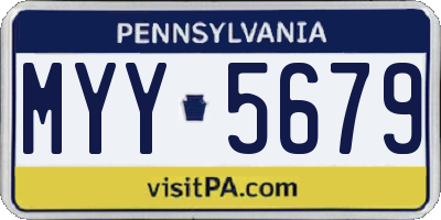 PA license plate MYY5679