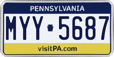PA license plate MYY5687