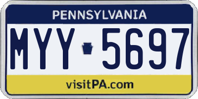 PA license plate MYY5697