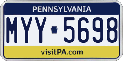 PA license plate MYY5698