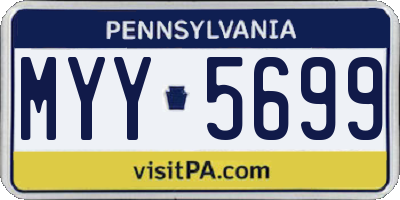 PA license plate MYY5699