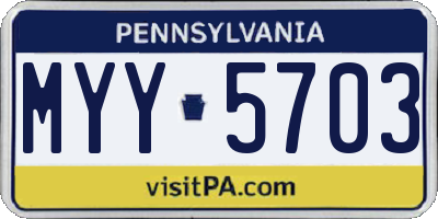 PA license plate MYY5703