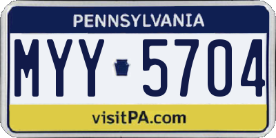 PA license plate MYY5704