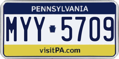PA license plate MYY5709